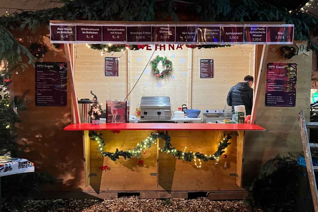 Stand Weihnachtsmarkt Hütte
